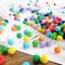 Glitter Pom Poms Assorted Colors – Craft Pom Poms for Kids Crafts & Classroom Projects (1/2" 80 Pack or 1" 40 Pack)